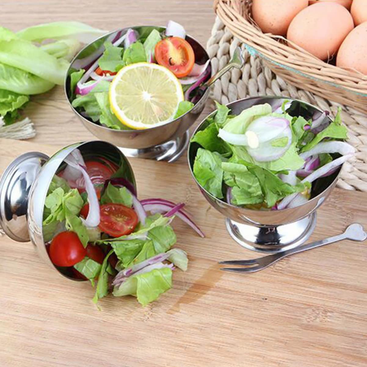 Foto 5 | Ensaladera Stobaza Práctica De Acero Inoxidable Para Frutas Pequeñas - Venta Internacional.