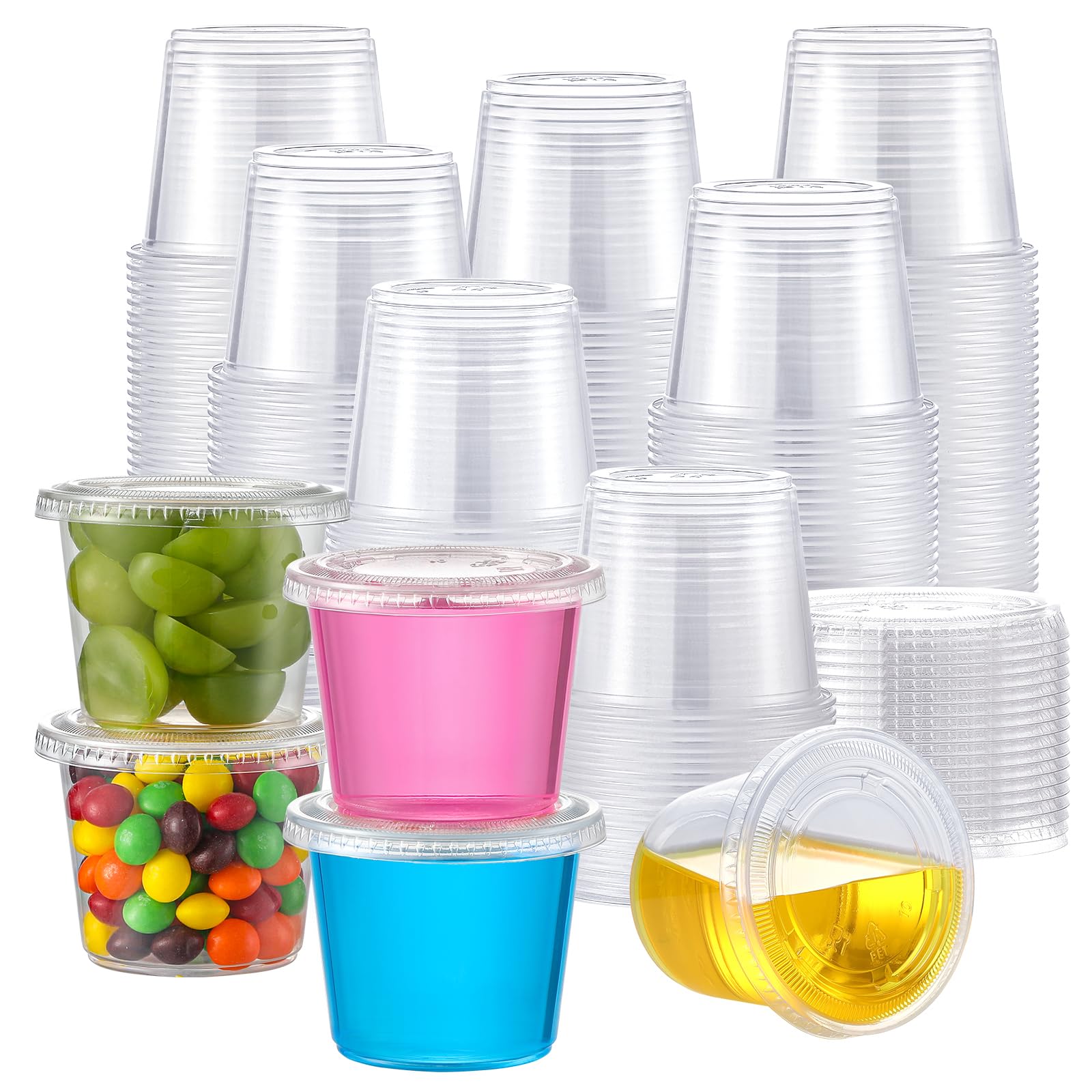 Foto 2 pulgar | Vasos Aozita Para Porciones  100 Juegos  160 Ml  Con Tapas De Plástico Transparente - Venta Internacional.