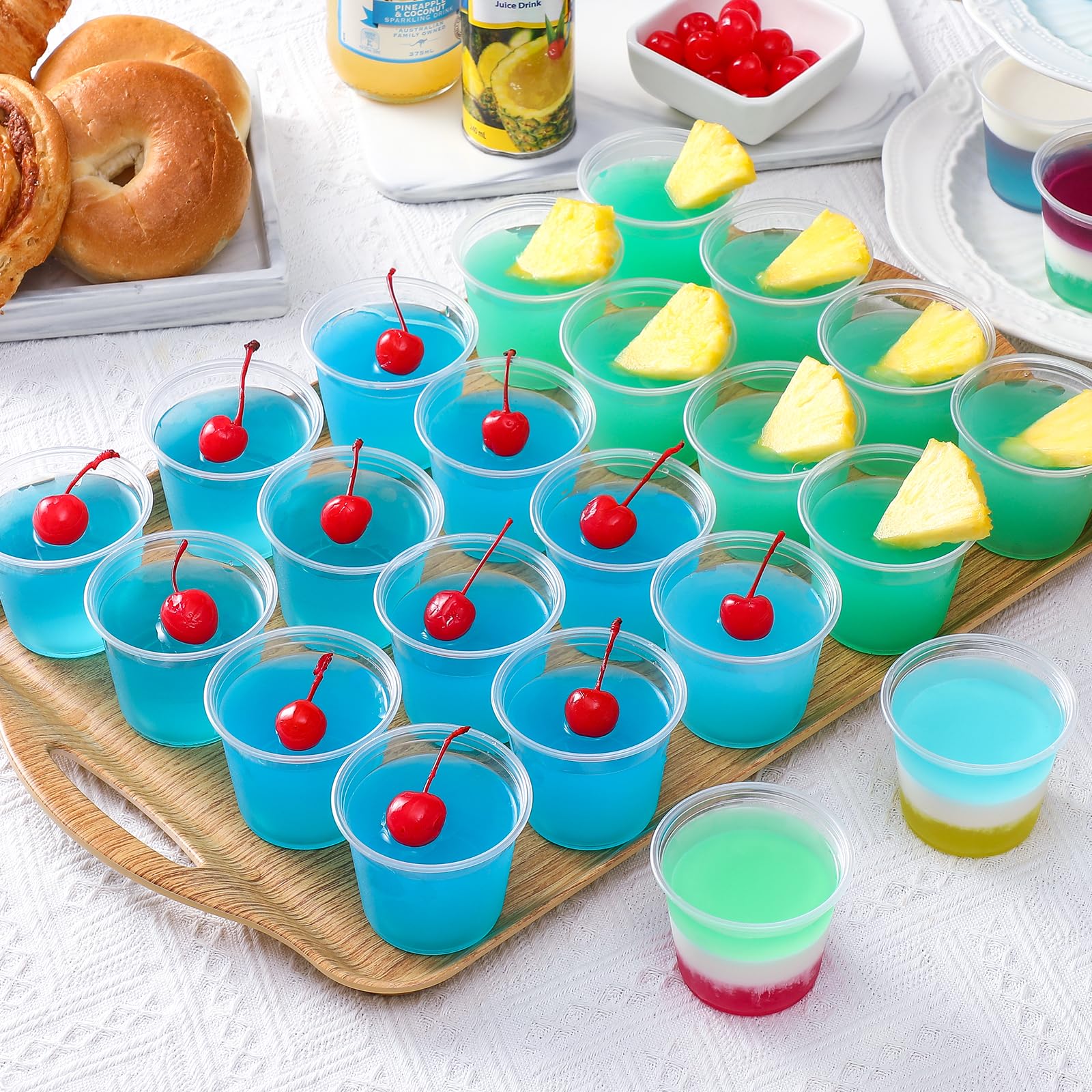 Foto 7 pulgar | Vasos Aozita Para Porciones  100 Juegos  160 Ml  Con Tapas De Plástico Transparente - Venta Internacional.