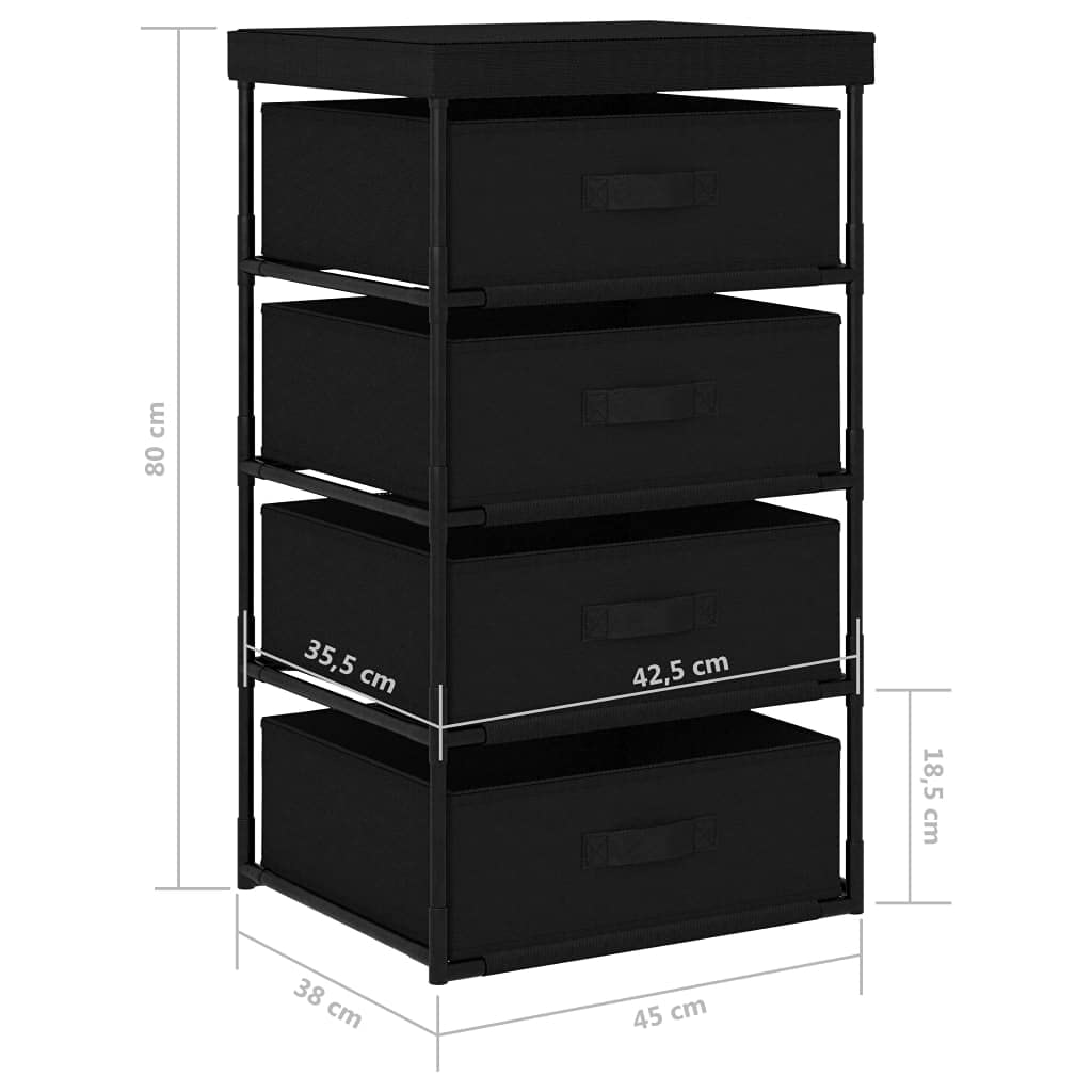 Foto 7 | Estante De Almacenamiento Vidaxl Con 4 Cestas De Tela  Tocador De Acero - Venta Internacional.