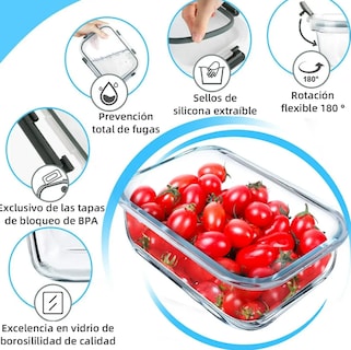 Foto 3 | Xtellar Premium Set De 15 Recipientes En Vidrio De Borosilicato Herméticos
