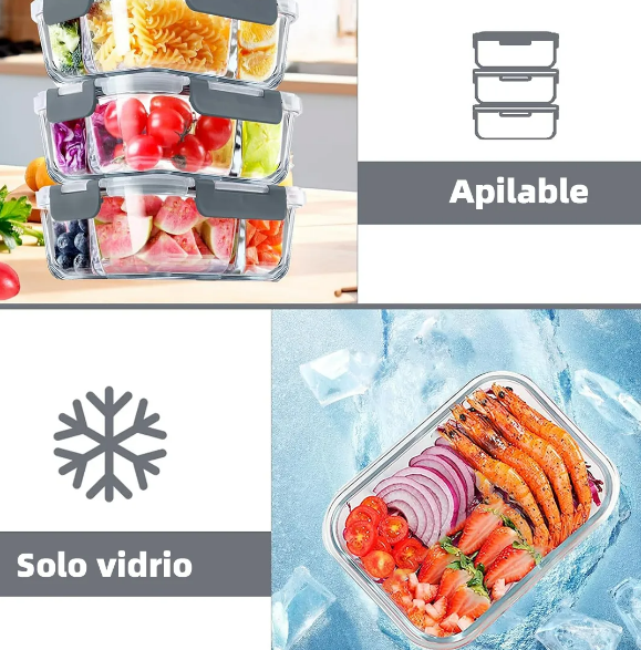 Foto 4 | Xtellar Premium Set De 15 Recipientes En Vidrio De Borosilicato Herméticos