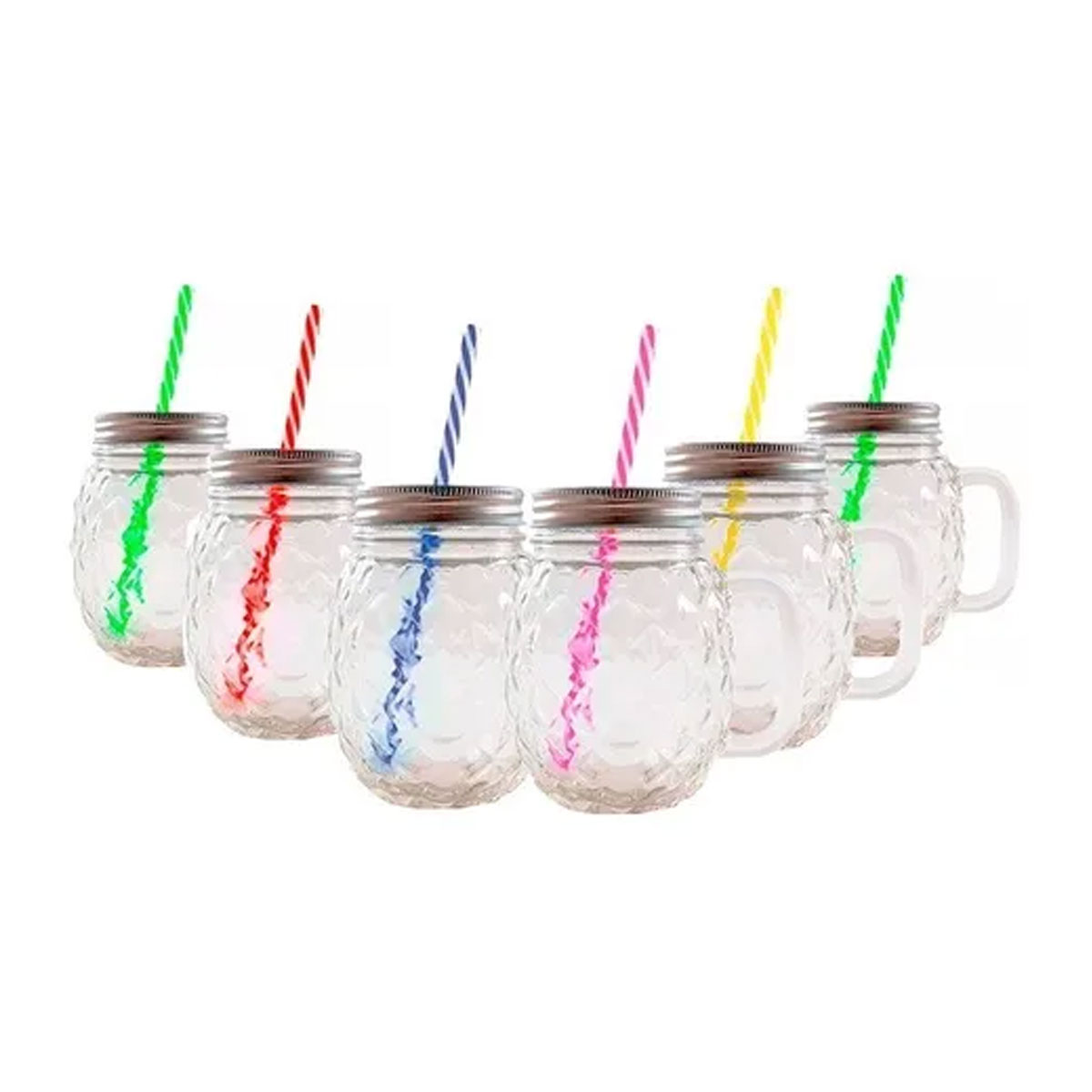 Foto 2 pulgar | Set de 24 pz Frasco de Vidrio Piña  Drink Lab Transparente 16oz/ 473ml