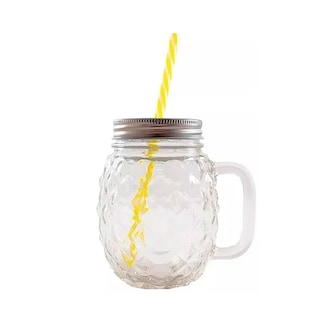 Foto 2 | Set de 24 pz Frasco de Vidrio Piña Drink Lab Transparente 16oz/ 473ml
