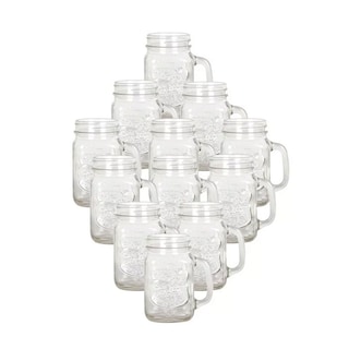 Foto 1 | Frasco de Vidrio Grabado Transparente Sin Tapa 16oz./473ml. Drink Lab - 12 Piezas