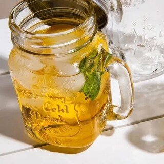 Foto 3 | Frasco de Vidrio Grabado Transparente Tapa color Amarilla 16oz./473ml. Drink Lab - 12 Piezas