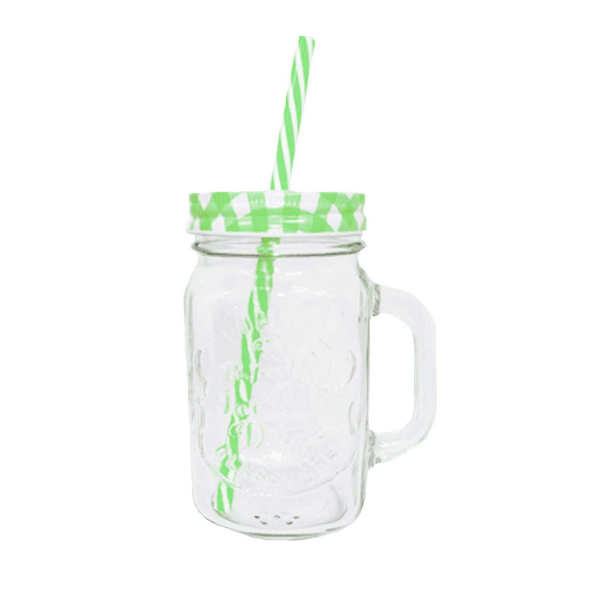 Foto 3 pulgar | Set 6 Frasco de Vidrio Grabado Drink Lab Transparente Tapa Verde 16oz/ 473ml