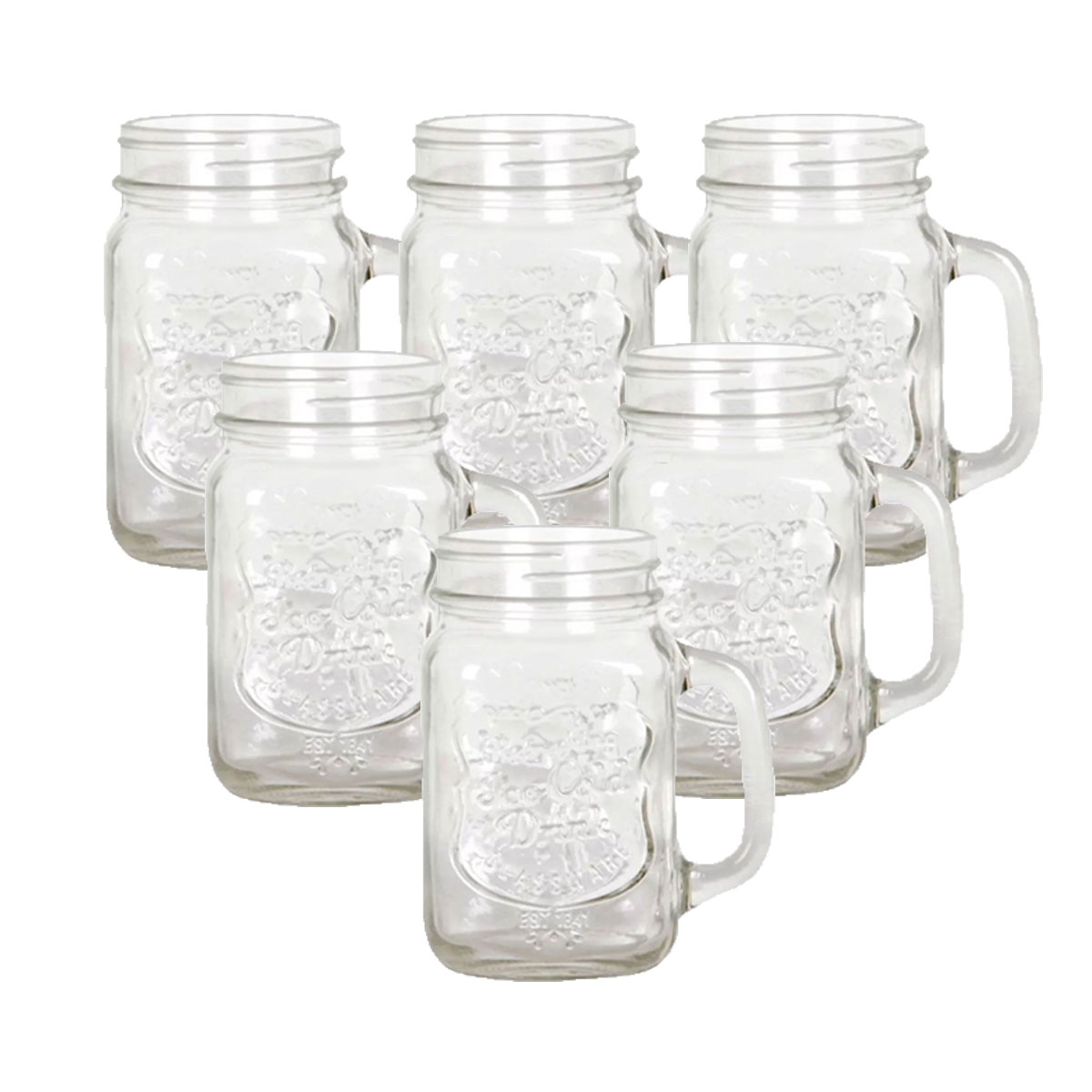 Foto 2 pulgar | Set de 6 pz Frasco de Vidrio Grabado Drink Lab Transparente Sin Tapa 16oz/ 473ml