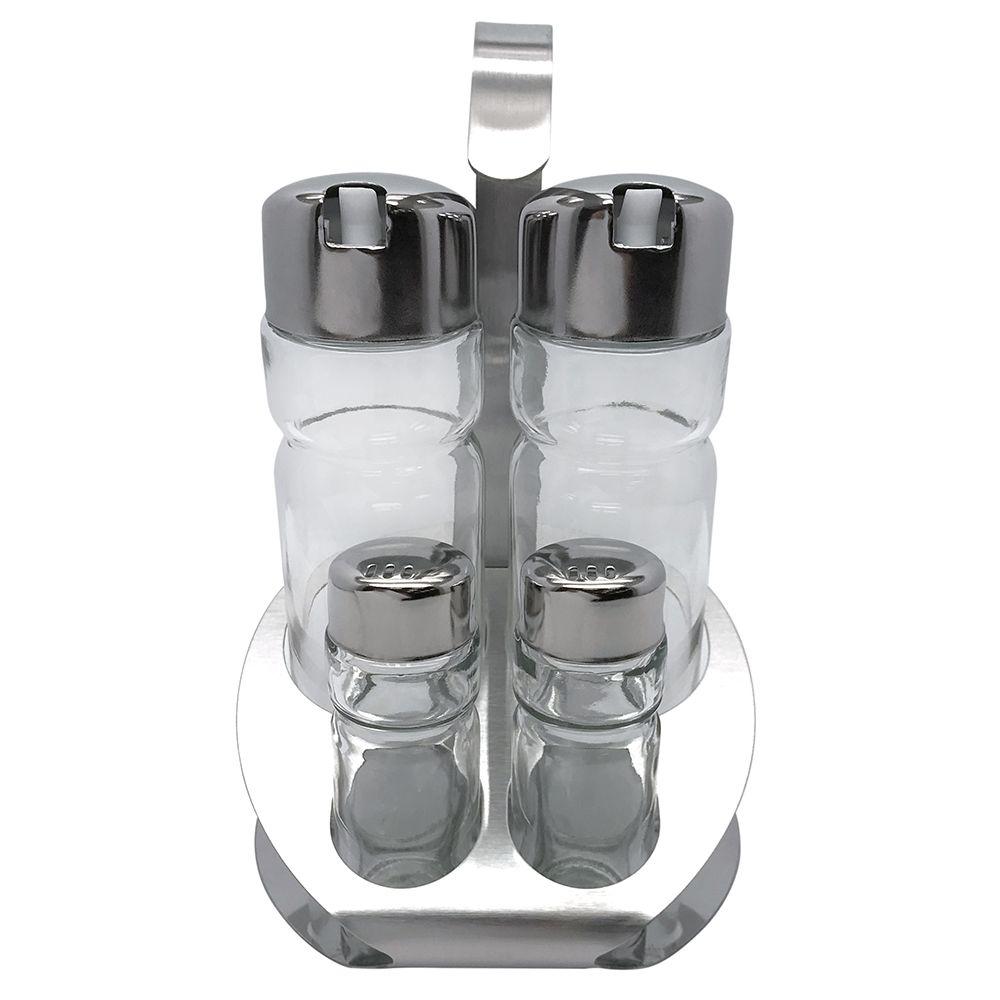 Juego Vinagrero Ekco 87388 Transparente con Rack de 5 PZAS