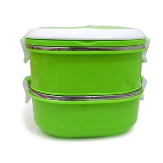 Foto 2 | Recipiente Para Comida 2 Niveles Cuadrado Easy Go Verde