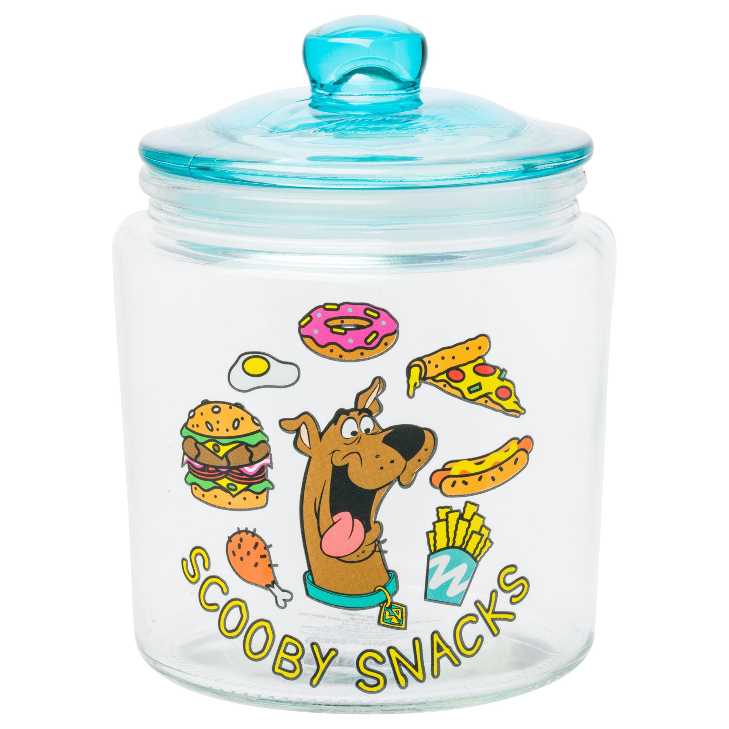 Tarro de Cristal Plateado con Diseño de Comida de Buffalo Scooby Doo 15 cm con Tapa - Venta Internacional