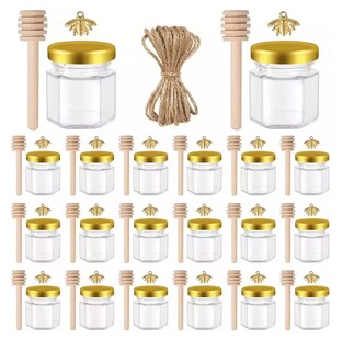 Foto 2 | Frasco De Vidrio Mini Miel Hexagonal 45 Ml Con Tapa (20 Pcs) Transparente