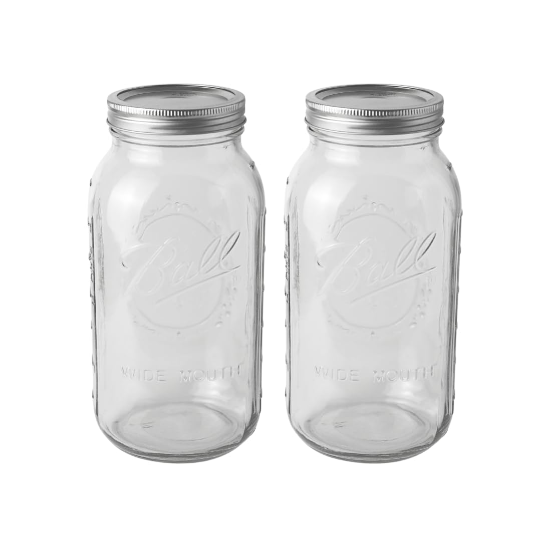 Foto 2 pulgar | Bola Mason Jars, 64 Oz/1.9 L, Con Tapas Y Correas, Paquete De 2 Unidades, Vidrio Transparente - Venta Internacional.