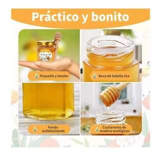 Foto 4 | Frasco De Vidrio Mini Miel Hexagonal 45 Ml Con Tapa (20 Pcs) Belug Transparente