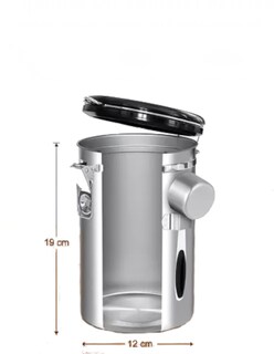 Foto 3 | Bote Para Café Hermética De Acero Inoxidable Plateado + Termo Güish Gratis