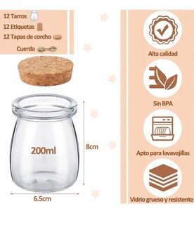 Foto 2 | 12 Xtellar Tarros De Velas Vacios Frascos De Vidrio Con Tapa 200 Ml