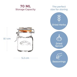 Foto 3 | Tarro De Cristal Para Especias Kilner Square Con Tapa Abatible, 70 Ml - Venta Internacional.