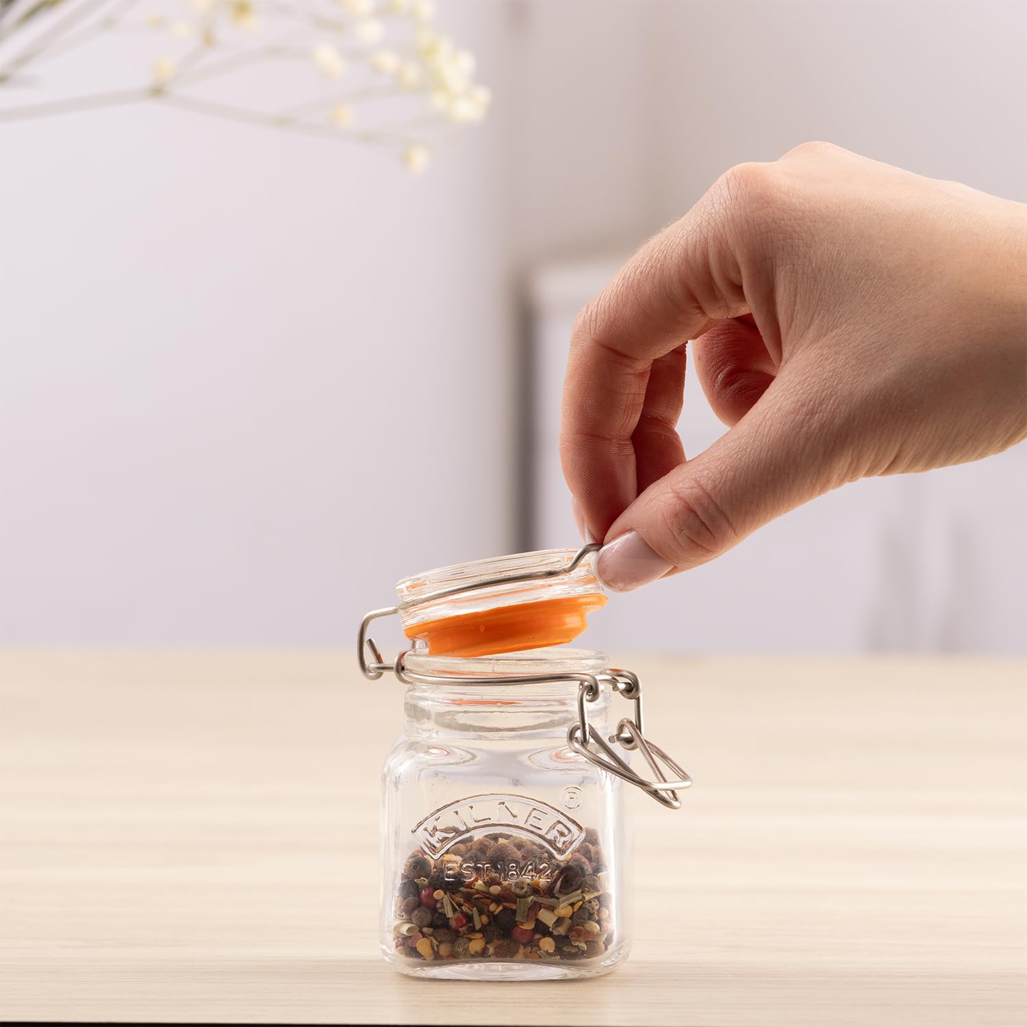 Foto 7 | Tarro De Cristal Para Especias Kilner Square Con Tapa Abatible, 70 Ml - Venta Internacional.