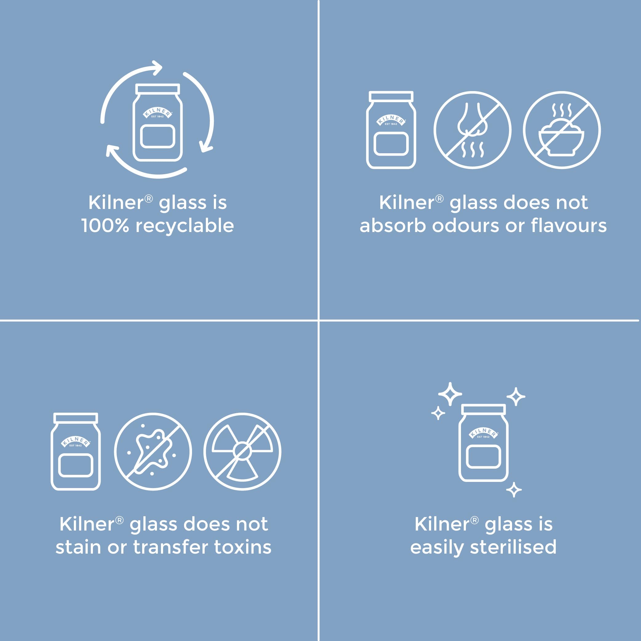 Foto 7 | Tornilleras De Repuesto Kilner Preserve, Tarros De 7,2 Cm (paquete De 6) - Venta Internacional.