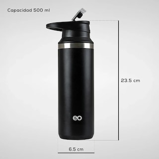 Foto 4 | Termo Botella De Acero Inoxidable 500 Ml Eo Safe Imports Esi-19428 Negro