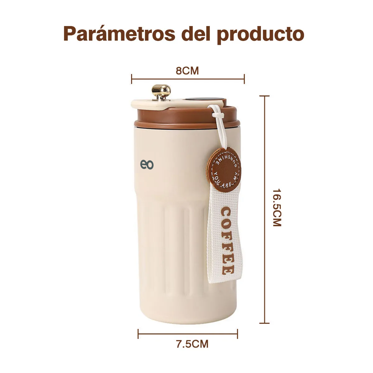 Foto 4 pulgar | Botella Inteligente Térmica Para Café Y Agua 450ml Eo Safe Imports Esi-19433 Blanco
