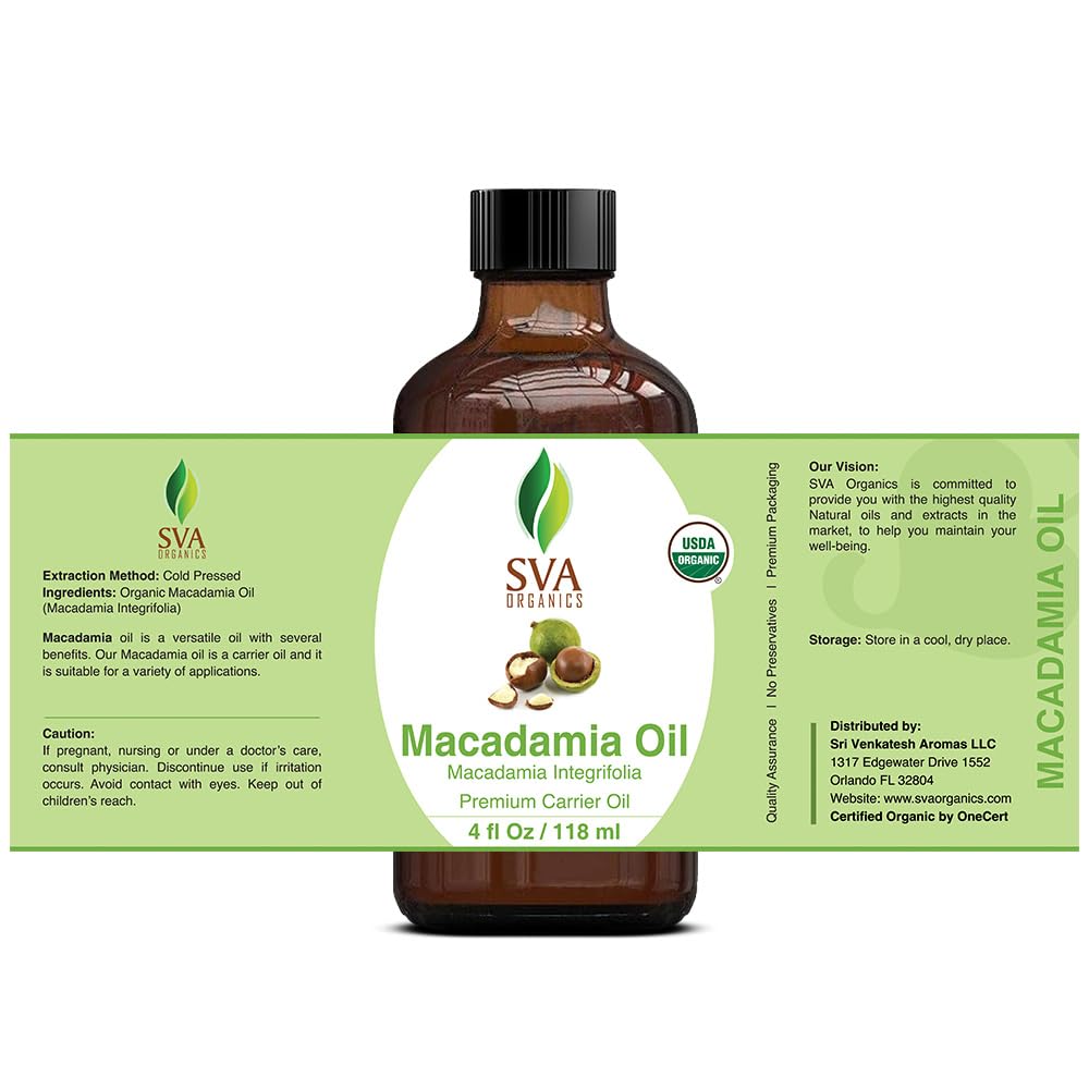 Foto 4 pulgar | Aceite De Semillas De Macadamia Orgánico Sva 120 Ml, 100% Natural, Prensado En Frío - Venta Internacional.