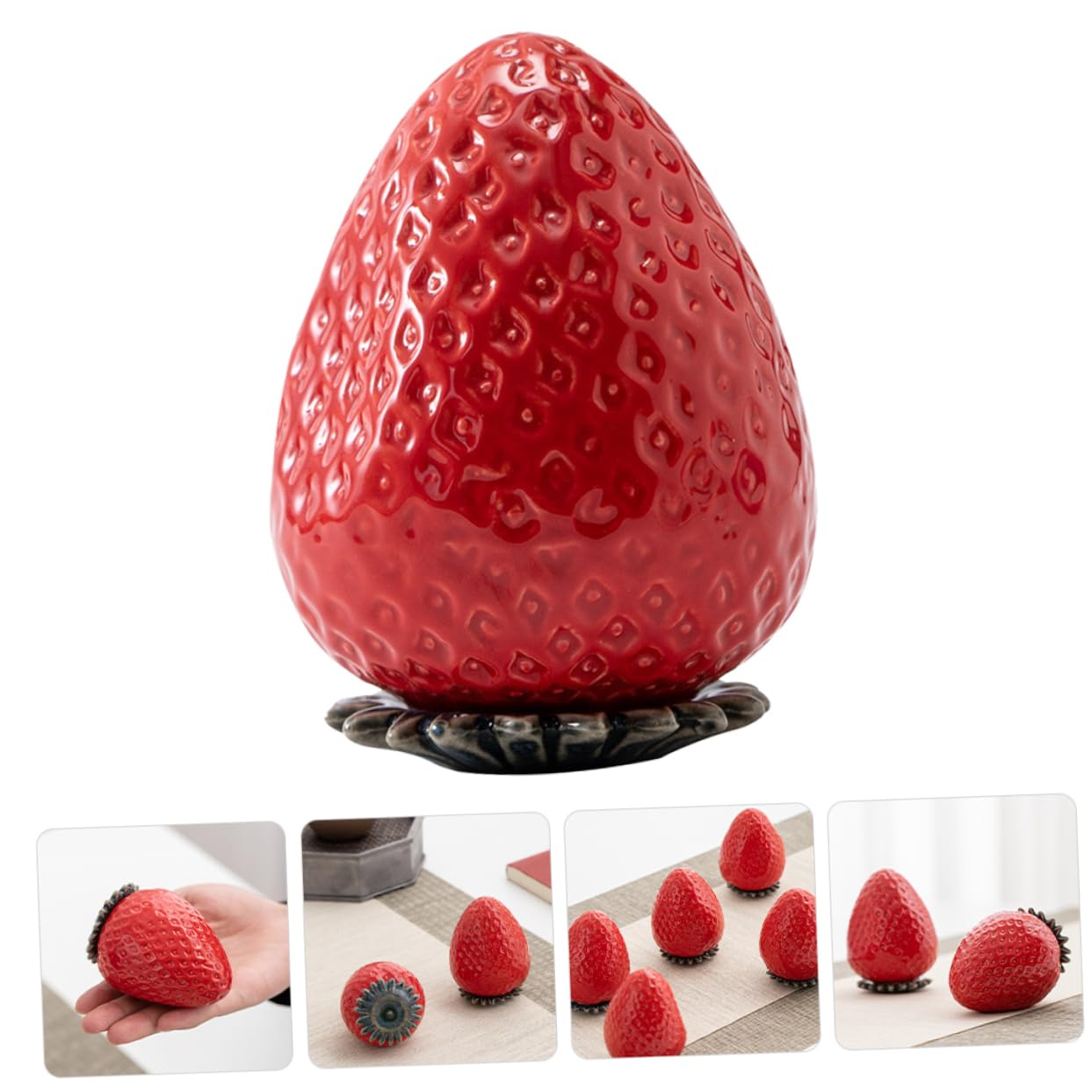 Foto 2 | Bote De Té Feltechelectr De Cerámica Fresa Con Tapa De 9 X 6,7 Cm - Venta Internacional.