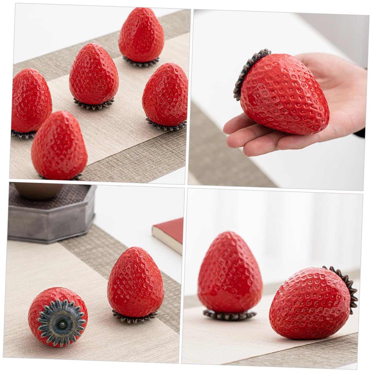 Foto 3 | Bote De Té Feltechelectr De Cerámica Fresa Con Tapa De 9 X 6,7 Cm - Venta Internacional.