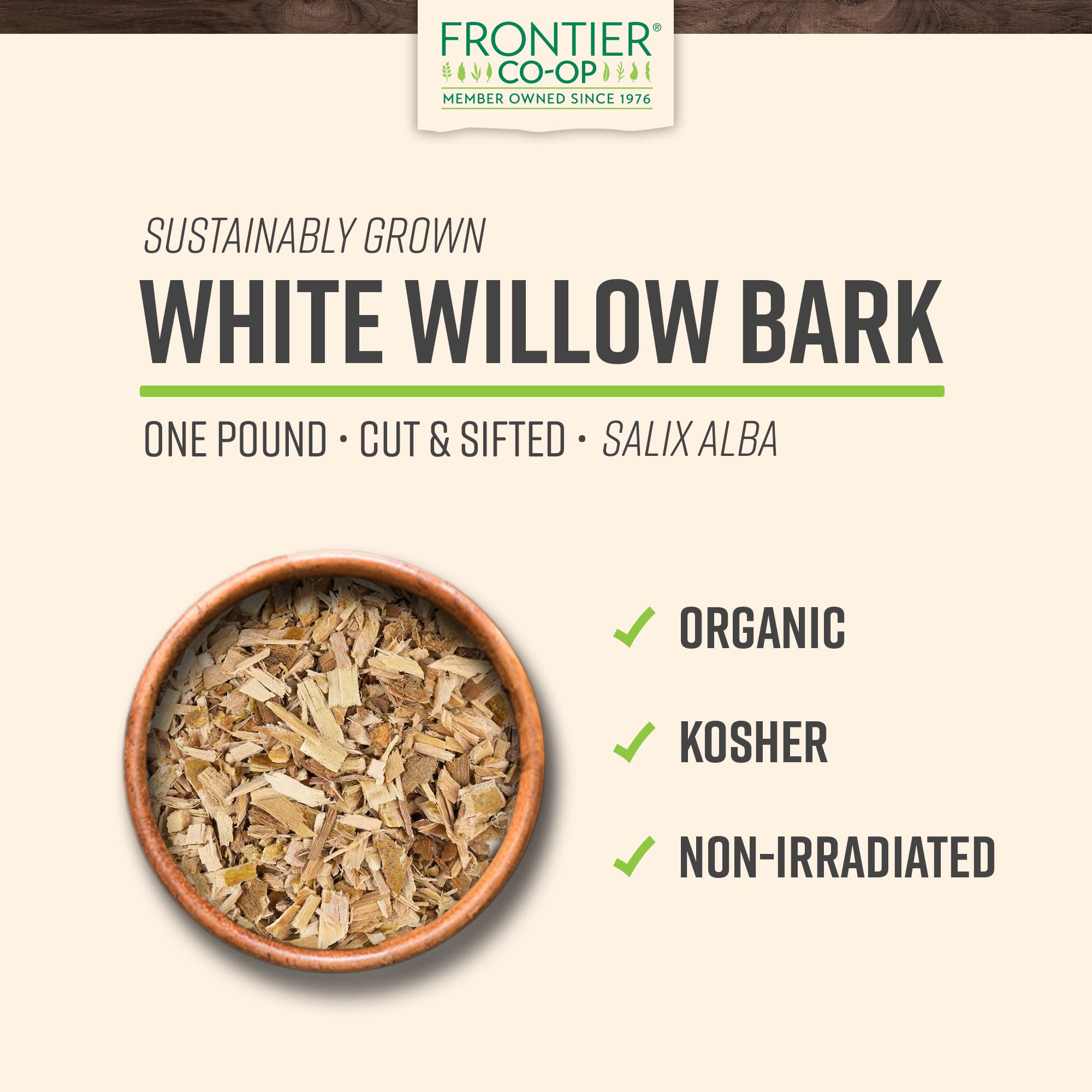 Foto 3 pulgar | Willow Bark Frontier Co-op Organic 454 G - Venta Internacional.