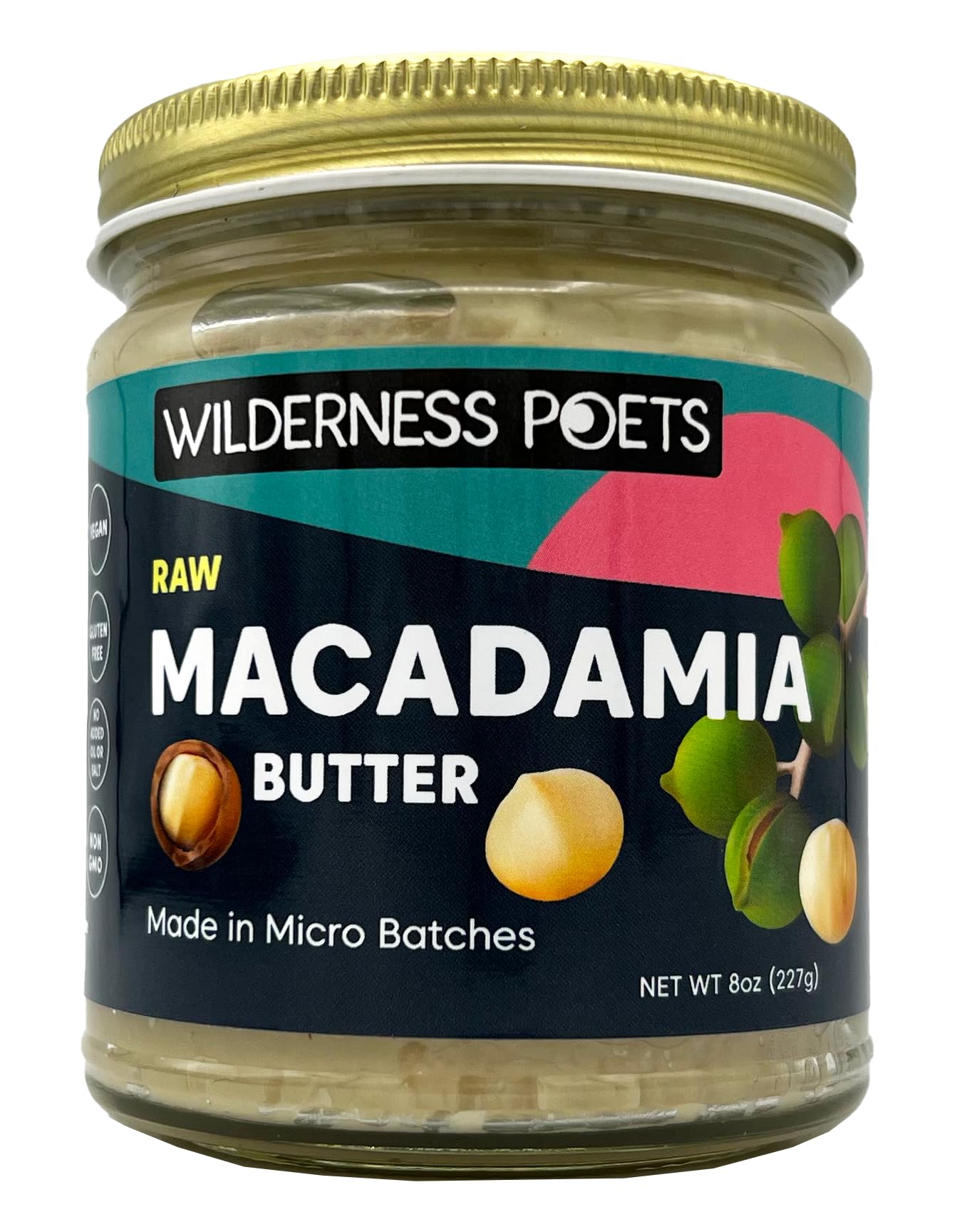 Foto 2 pulgar | Manteca De Nueces De Macadamia Wilderness Poets  Vegana  Tarro De Vidrio De 240 Ml - Venta Internacional.
