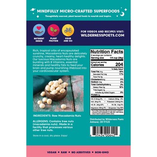 Foto 2 | Nueces De Macadamia Wilderness Poets Crudas Sin Sal Sin Tostar 225 Ml - Venta Internacional.