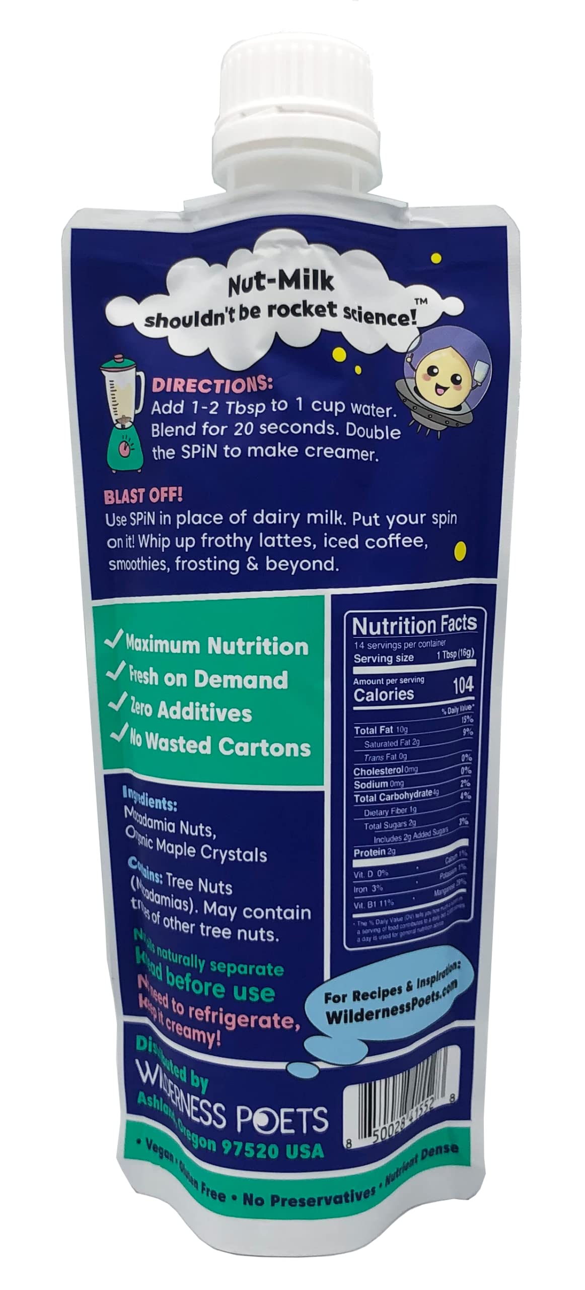 Foto 7 | Concentrado De Leche De Macadamia Wilderness Poets Spin 240 Ml - Venta Internacional.