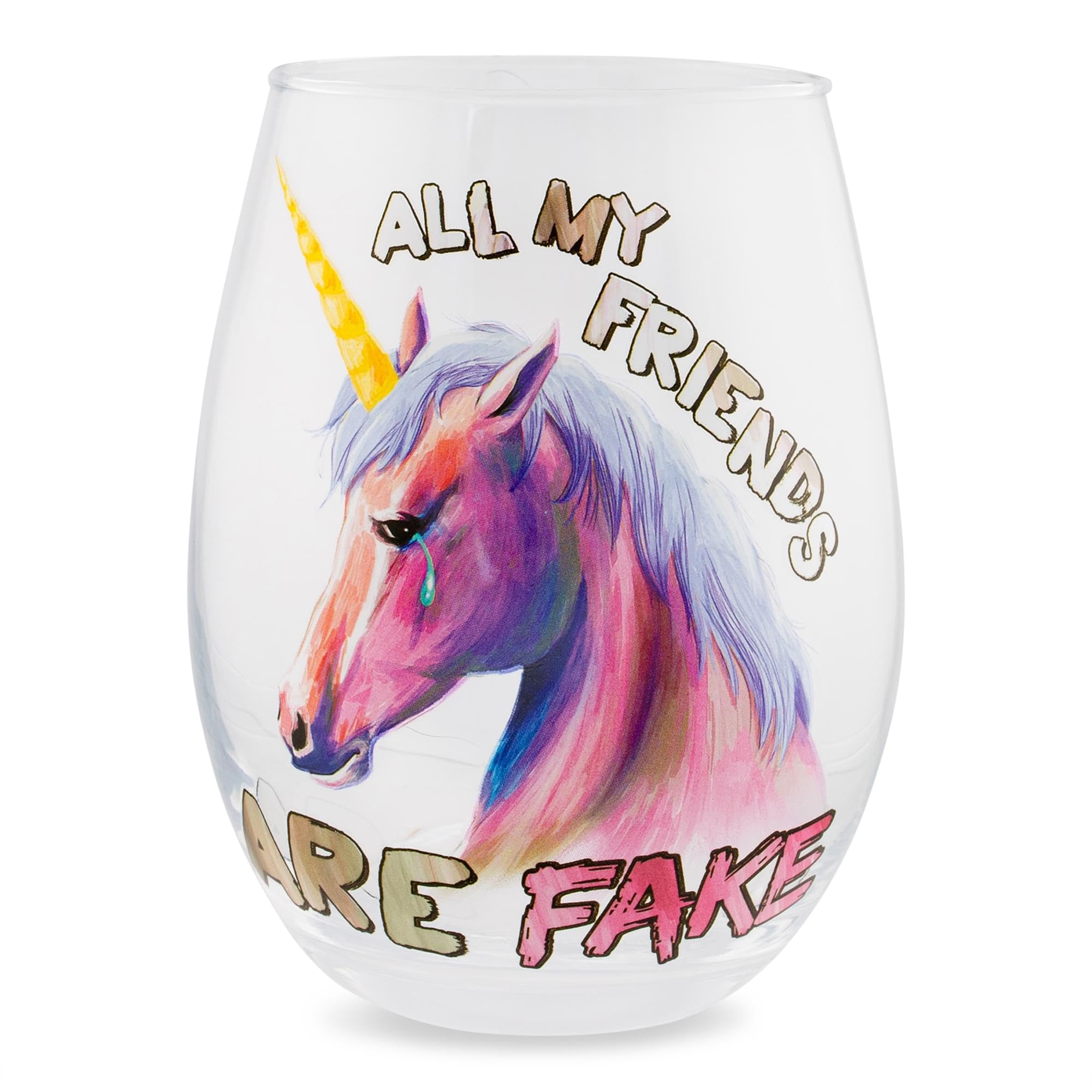 Foto 2 pulgar | Vaso Sin Tallo Silver Buffalo All My Friends Are Fake 590 Ml - Venta Internacional.