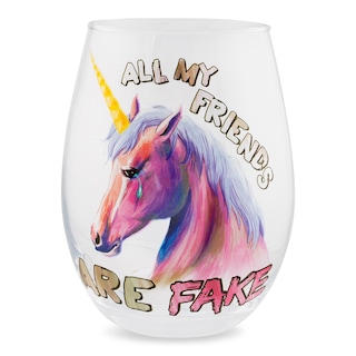 Foto 1 | Vaso Sin Tallo Silver Buffalo All My Friends Are Fake 590 Ml - Venta Internacional.