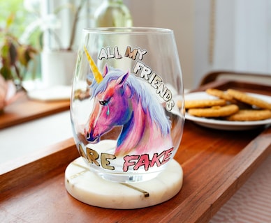 Foto 4 | Vaso Sin Tallo Silver Buffalo All My Friends Are Fake 590 Ml - Venta Internacional.