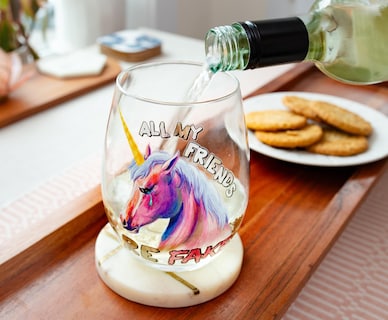 Foto 5 | Vaso Sin Tallo Silver Buffalo All My Friends Are Fake 590 Ml - Venta Internacional.