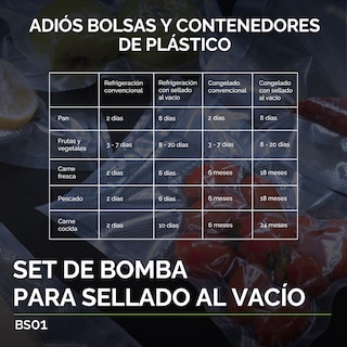 Foto 6 | Bomba Sellado Al Vacio Eléctrica Con 2 Recipientes Y 20 Bolsas Avera Bs01 - Color Blanco