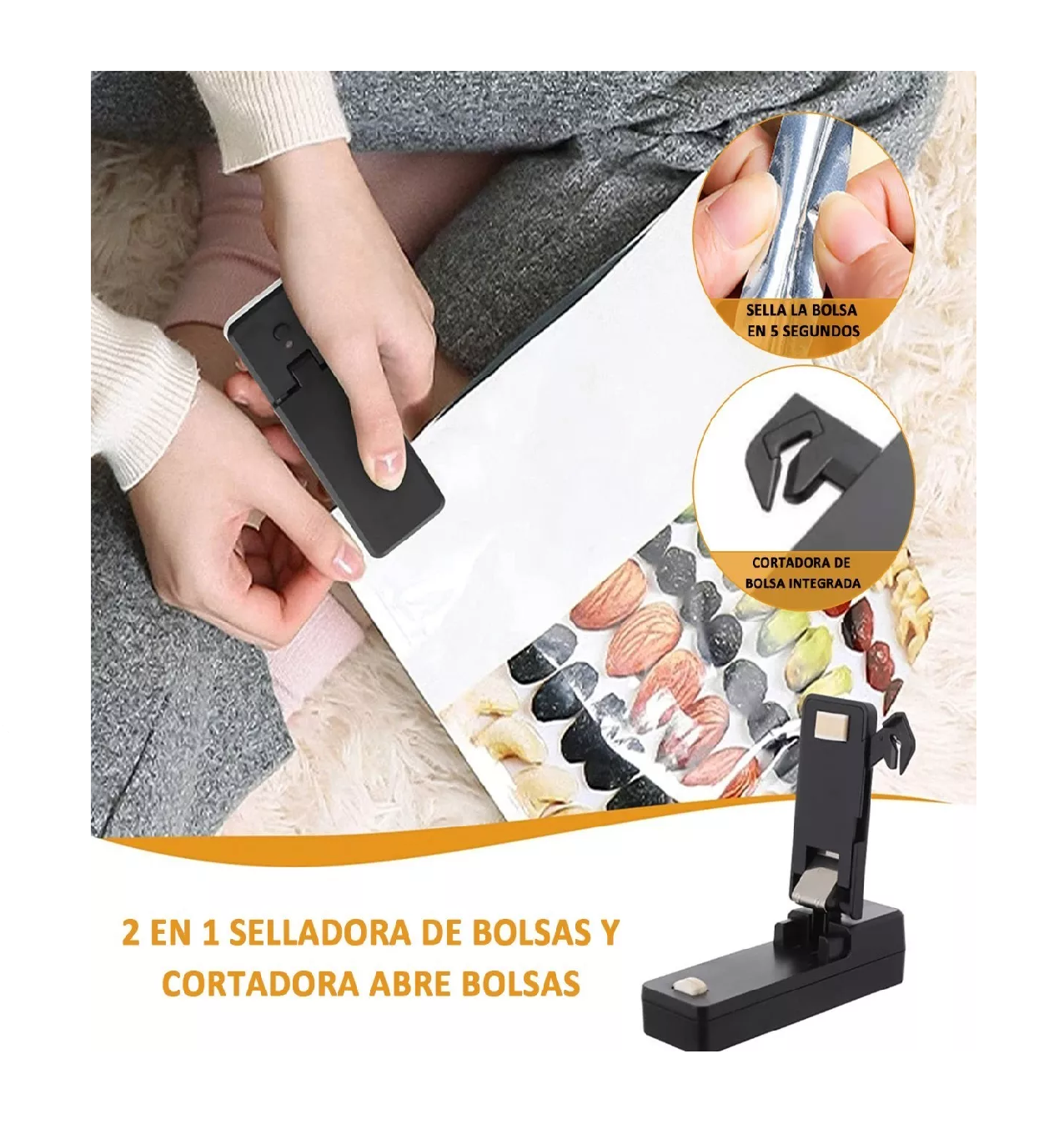 Foto 3 pulgar | Máquina Selladora BELUG para Bolsas Plásticas Mini Portátil Recargable