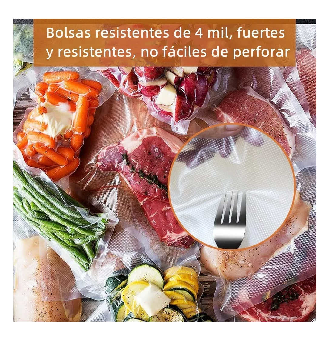 Foto 5 | Kit 6 Rollos Bolsas Alimentos Sellado Al Vacío 4 Tipos, Transparente