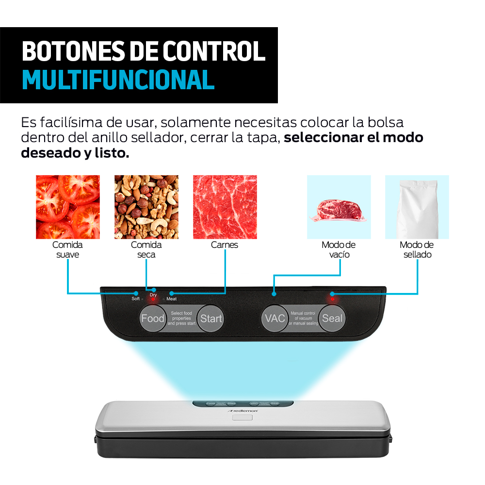 Foto 6 | Selladora de Bolsas Plásticas al Alto Vacío Redlemon 83814  Incluye 30 Bolsas