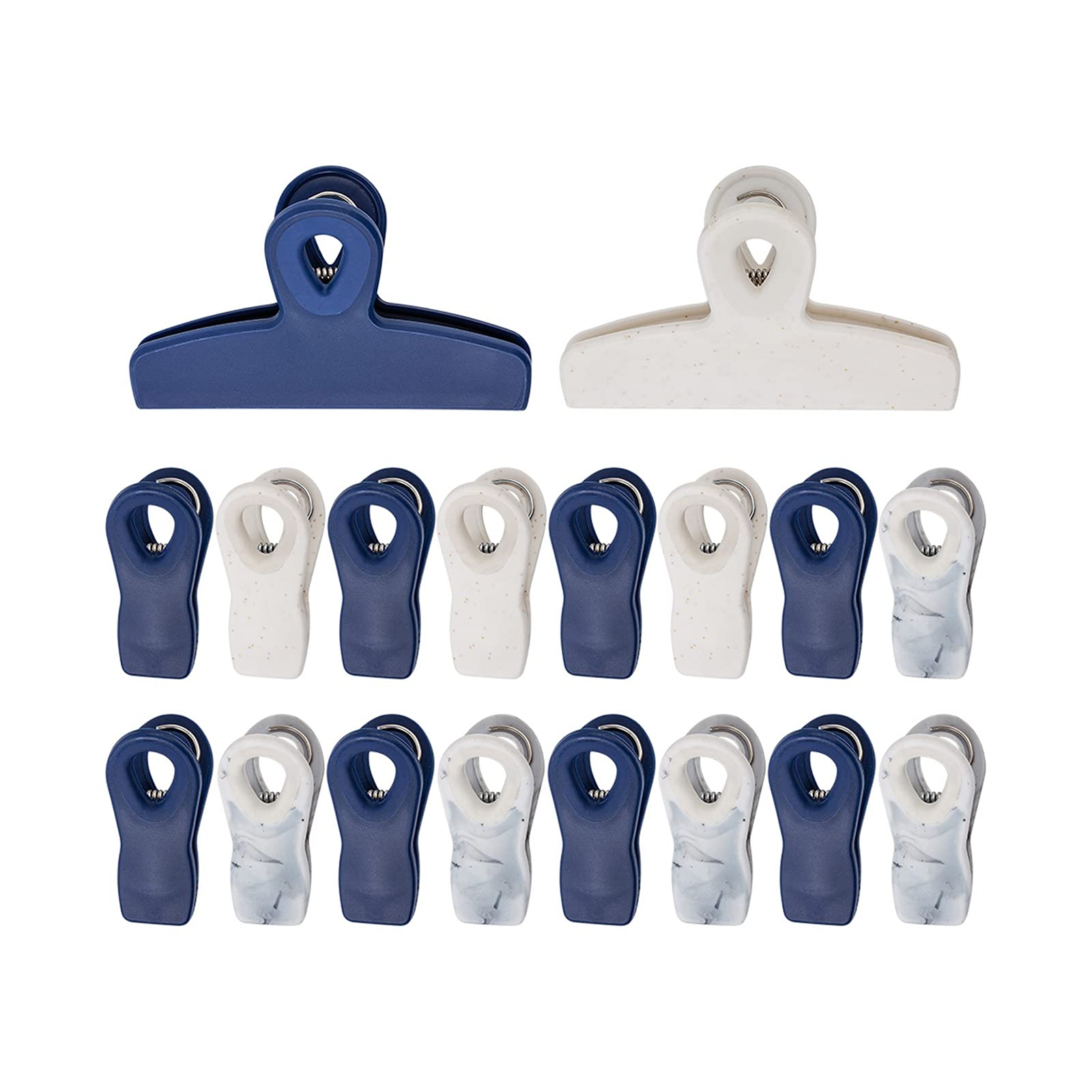 Juego De 18 Clips Para Bolsas Cook With Color (azul Y Blanco) - Venta Internacional.