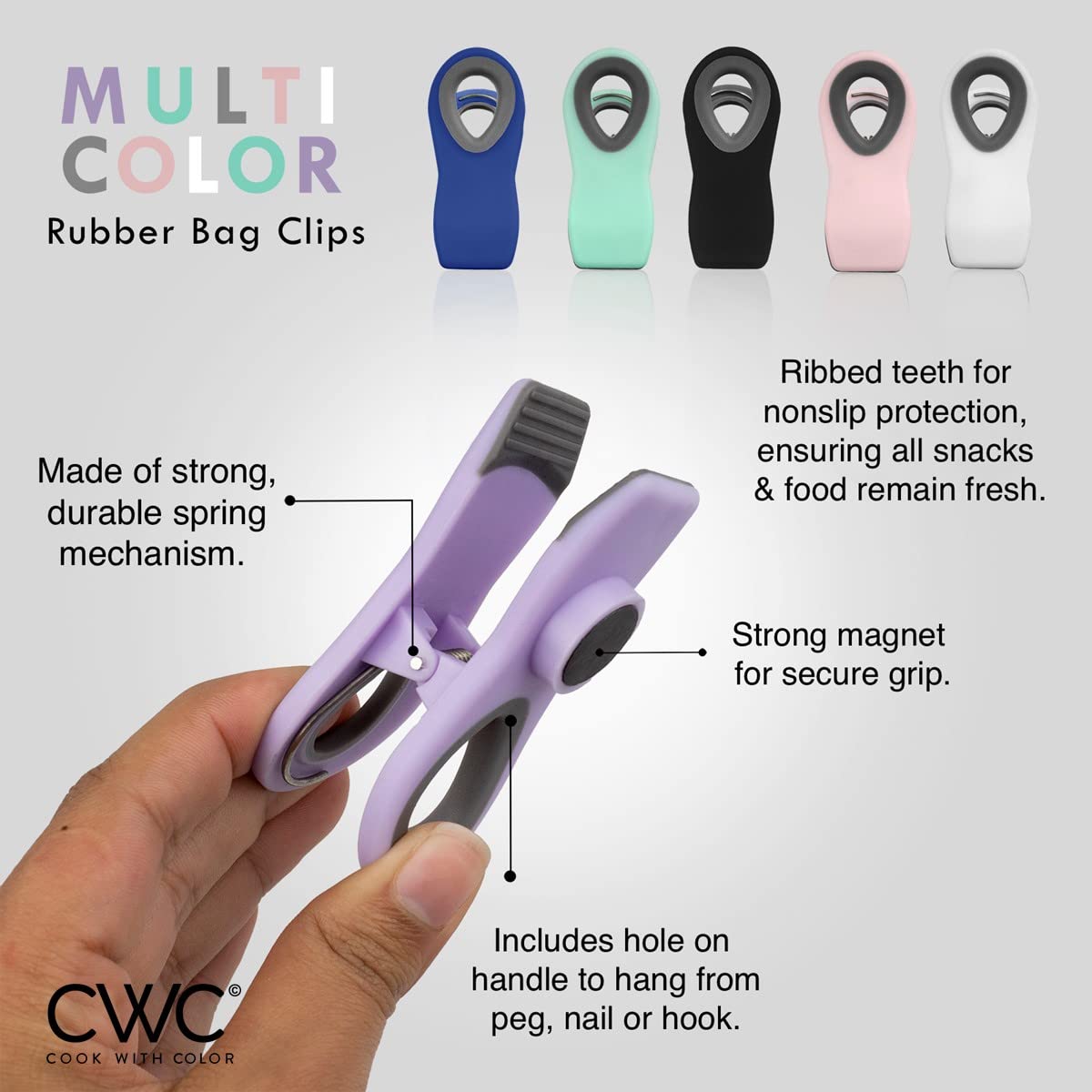 Foto 4 pulgar | Juego De 8 Clips Para Bolsas Cook With Color (2 Grandes Y 6 Imanes) - Venta Internacional.