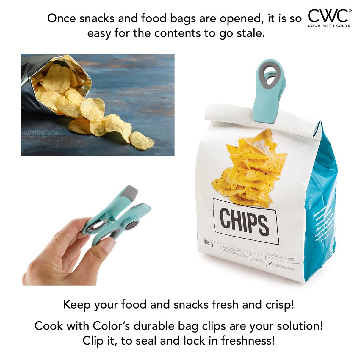 Foto 3 | Clips Para Bolsas Cook With Color, 10 Unidades, Para Almacenar Alimentos, Sellados Herméticamente - Venta Internacional