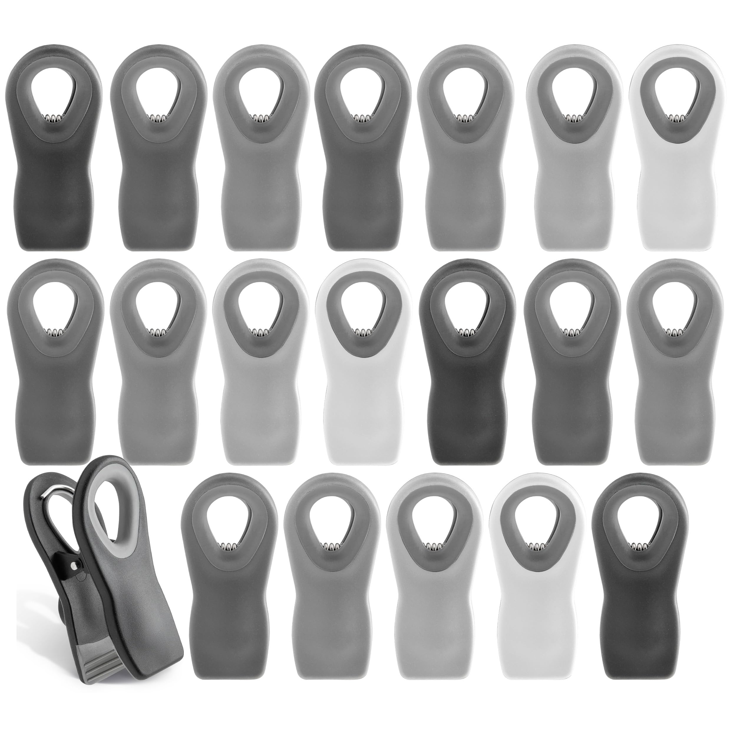 Pinzas Para Bolsas Cook With Color, 20 Unidades, Con Imán Para Almacenamiento De Alimentos, Color Gris - Venta Int