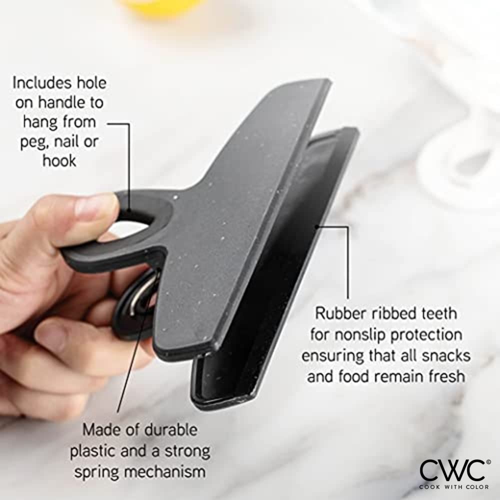 Foto 3 pulgar | Juego De 8 Clips Para Bolsas Cook With Color, Grandes Y Resistentes, Color Blanco Y Negro - Venta Internacional.