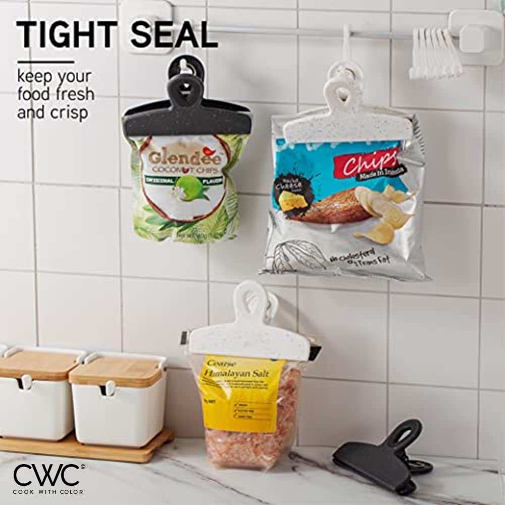 Foto 4 pulgar | Juego De 8 Clips Para Bolsas Cook With Color, Grandes Y Resistentes, Color Blanco Y Negro - Venta Internacional.