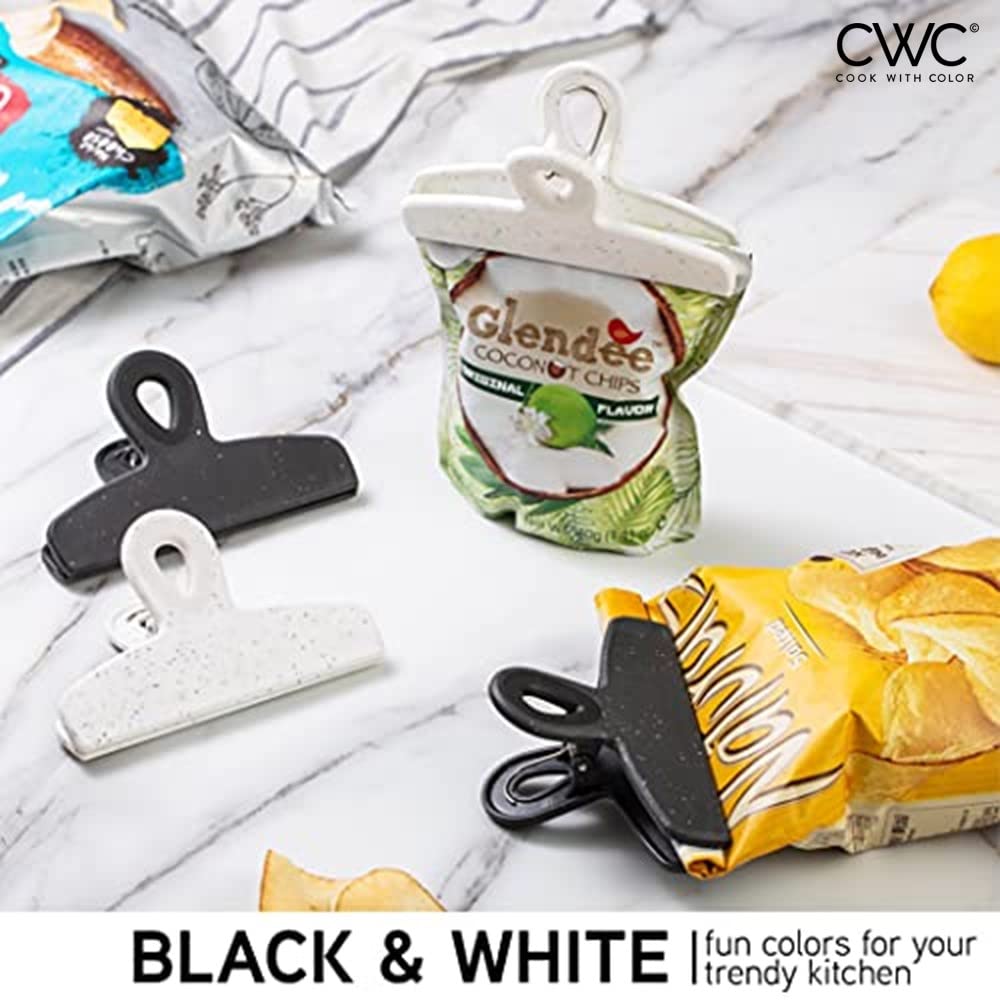 Foto 6 pulgar | Juego De 8 Clips Para Bolsas Cook With Color, Grandes Y Resistentes, Color Blanco Y Negro - Venta Internacional.