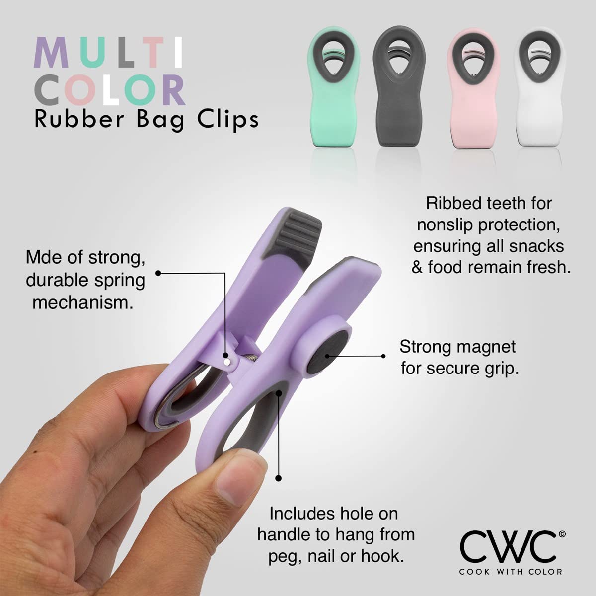 Foto 3 pulgar | Clips Para Bolsas De Patatas Fritas Cook With Color, 10 Unidades, Con Cierre Hermético - Venta Internacional.