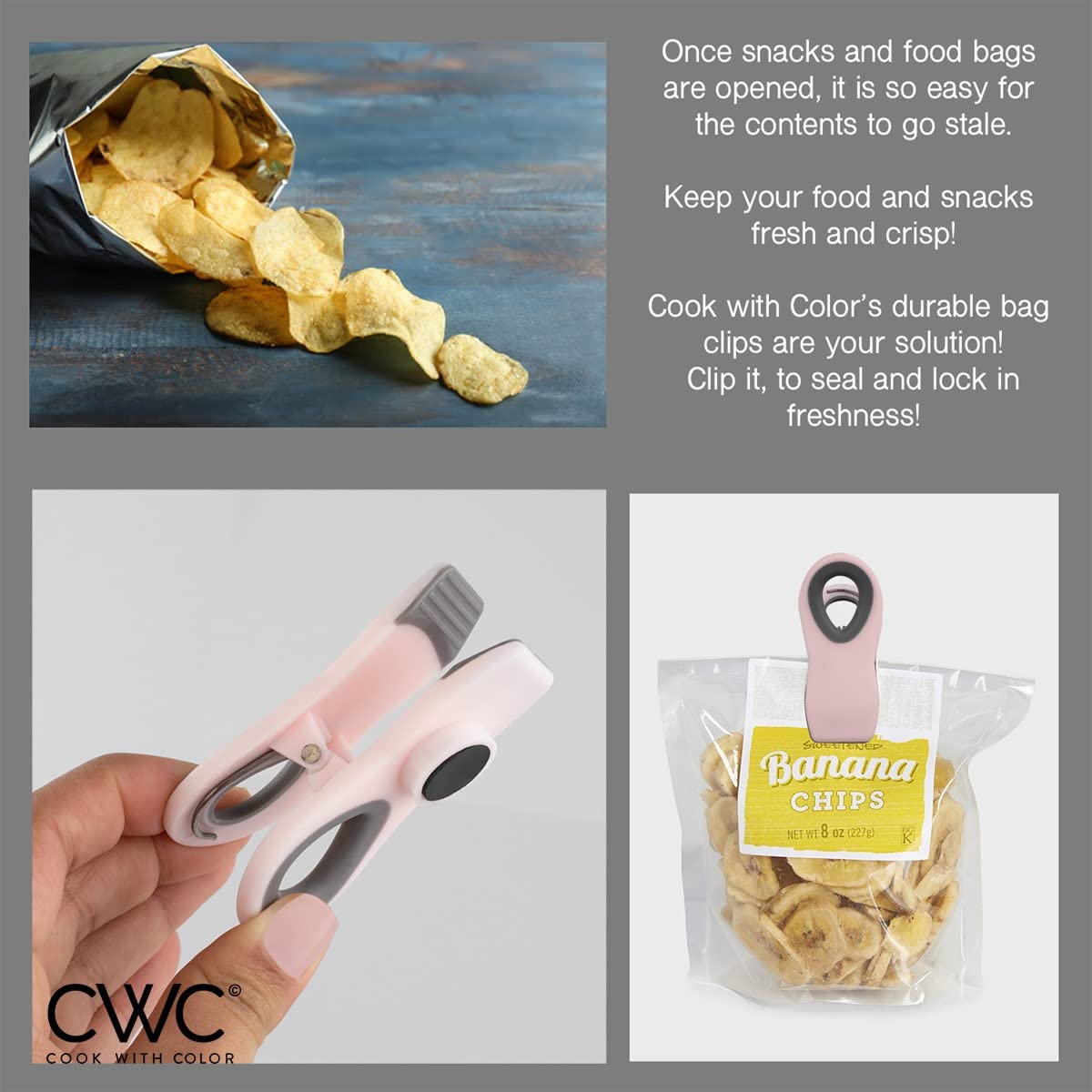 Foto 4 pulgar | Clips Para Bolsas De Patatas Fritas Cook With Color, 10 Unidades, Con Cierre Hermético - Venta Internacional.