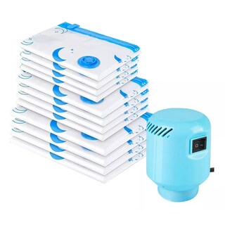 Foto 1 | Bolsas De Vacío Para Ropa Con Bomba Eléctrica, 12 Pzs Eo Safe Imports Esi-15318 Multicolor